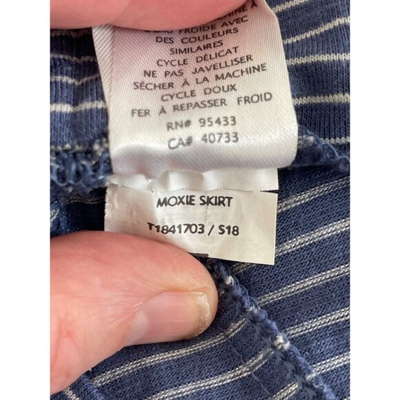 Toad & Co Moxie Skirt‎ Blue Lean Stripe Organic Striped Small Stretch Pocket $85 - Picture 9 of 10